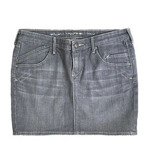 Ruehl No. 925 Abercrombie & Fitch Y2K Gray Washed Denim Mini Skirt 25 Stretch